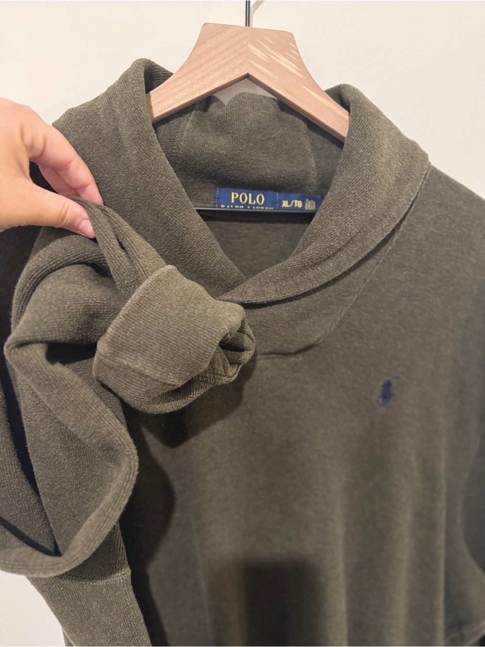 Polo Ralph Lauren Green Cotton Shawl Collar Mens Sweater - Picture 5 of 6